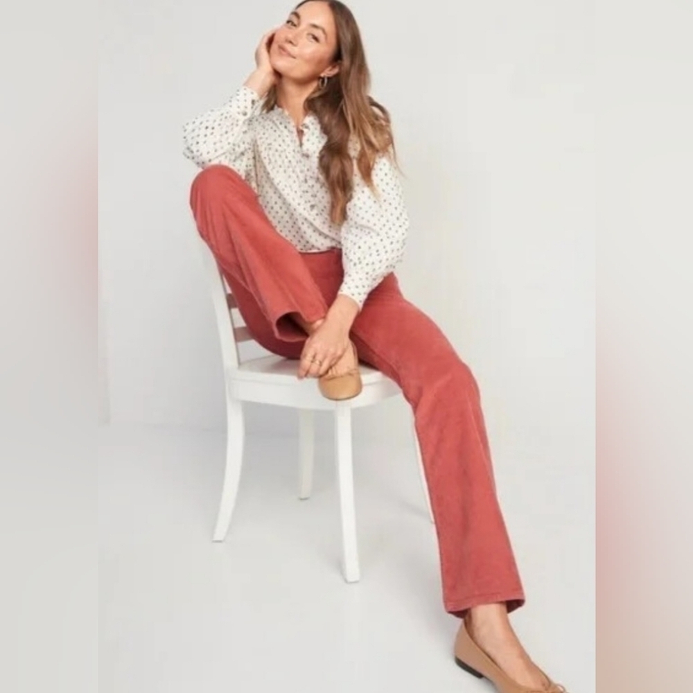 Old Navy Higher High Rise Flare Corduroy Pants Spice Girl Size 0 PETITE NWT $50
